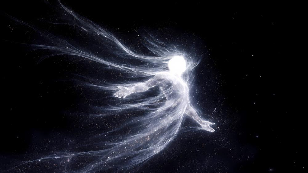 Celestial Spirit Drifting Through the Starlit Void wallpaper