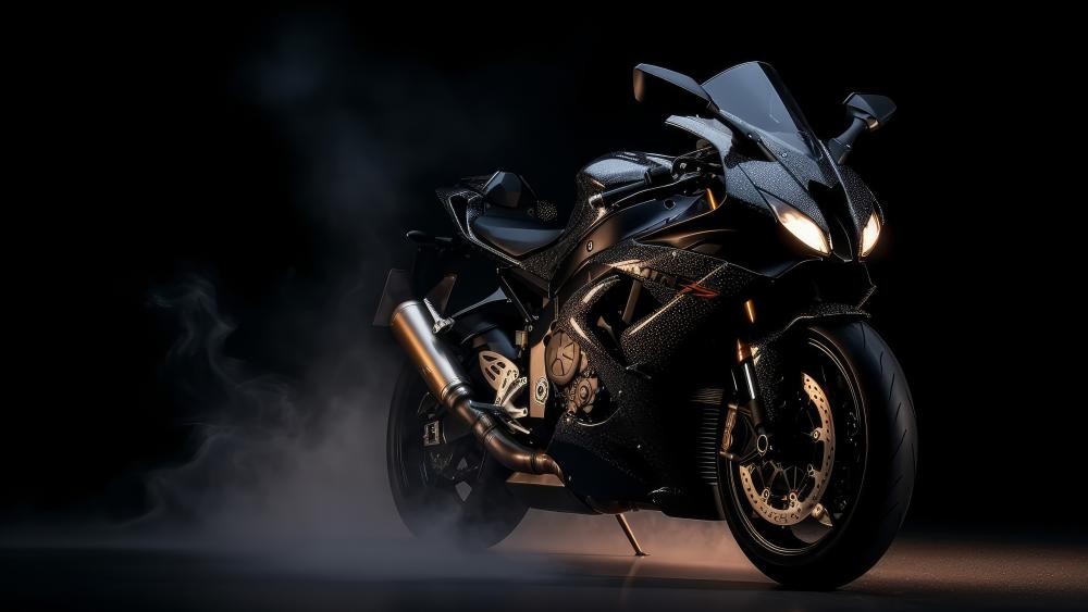 Stealth Carbon Sportbike in Dark Studio Glow wallpaper