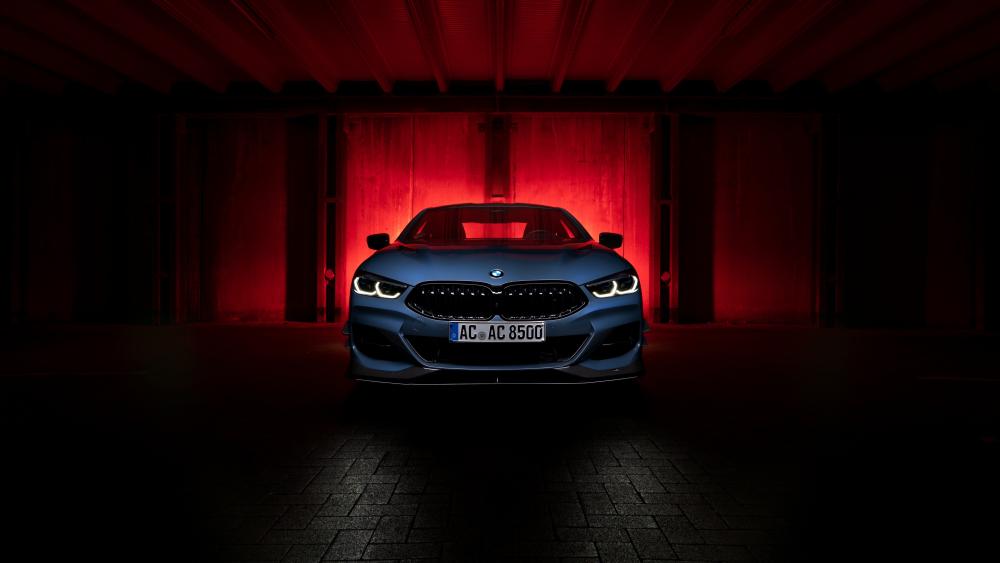 BMW M850i xDrive Coupé in Red Neon Night Glow 4K wallpaper