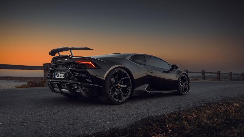 Lamborghini Huracan EVO Nightfall Roadside Power in 4K wallpaper