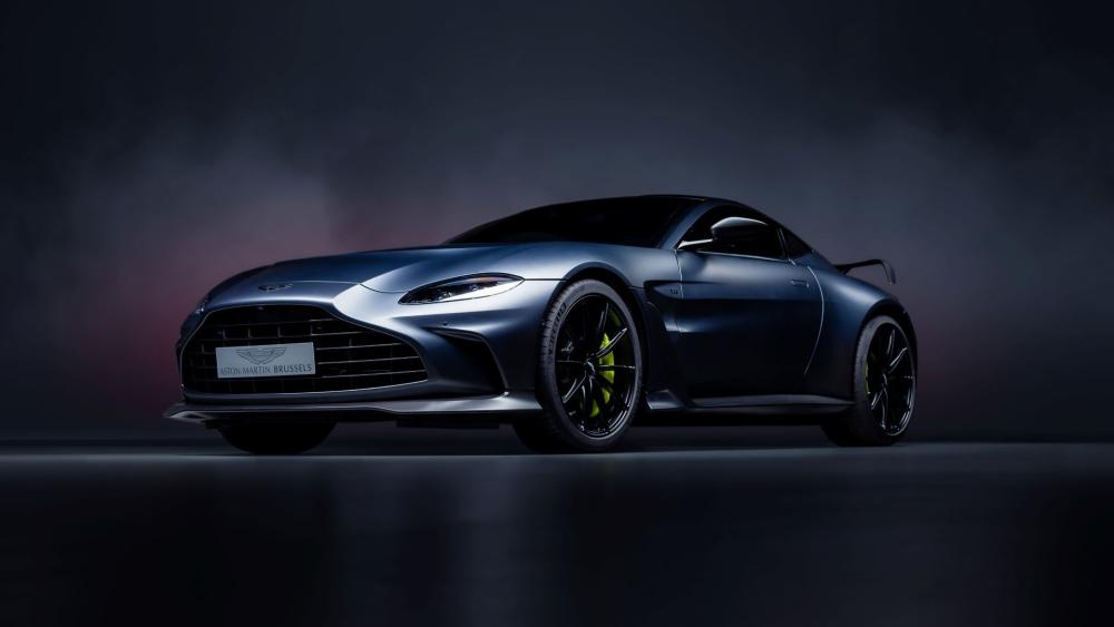 Midnight Aston Martin Vantage in Studio Shadows wallpaper