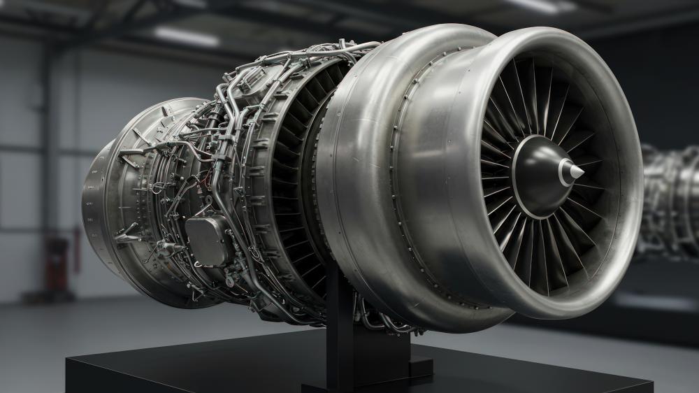 Monochrome Jet Engine Precision in Ultra Detailed 5K wallpaper