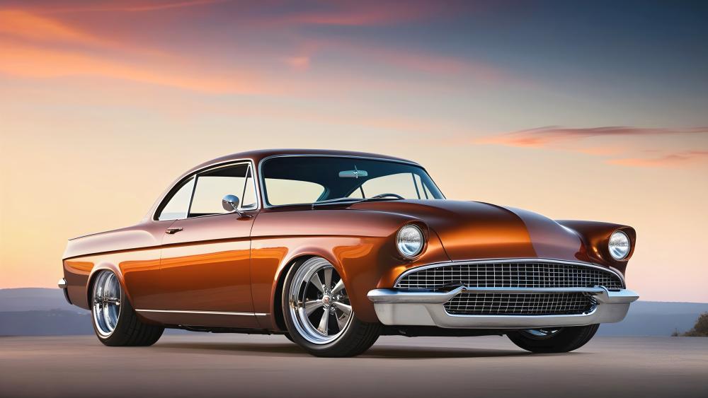 Copper Sunset Classic Coupe in Cinematic 5K Glow wallpaper