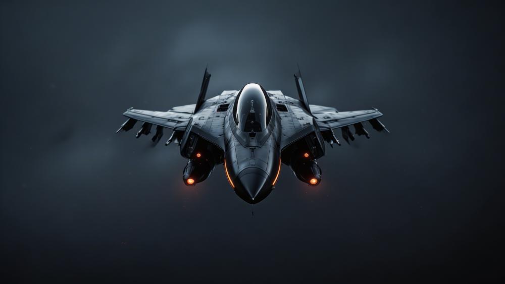 Stealth Fighter Jet Cutting Through Stormy Skies wallpaper
