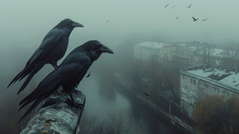 Foggy Crow Watchover wallpaper