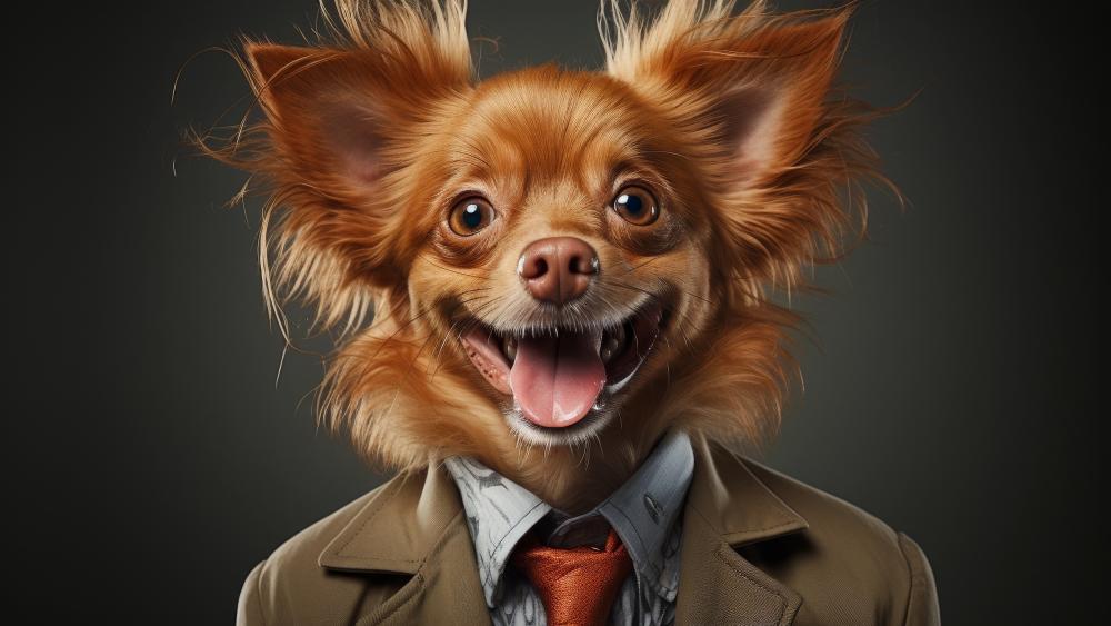 Boss Dog in a Business Suit wallpaper