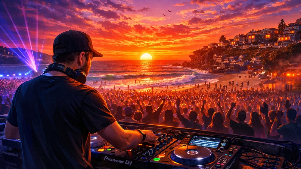 Sunset Beach DJ Party wallpaper