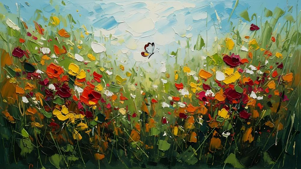 Vibrant Meadow of Color and Light wallpaper