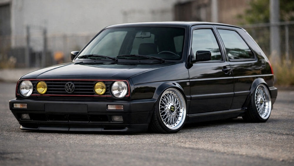 Lowered Volkswagen Golf Street Icon wallpaper
