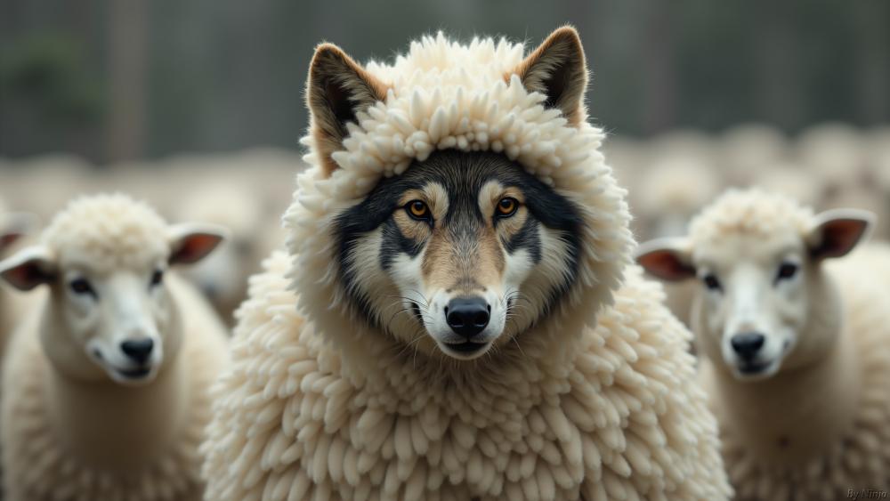 Wolf in sheep's clothing wallpaper
