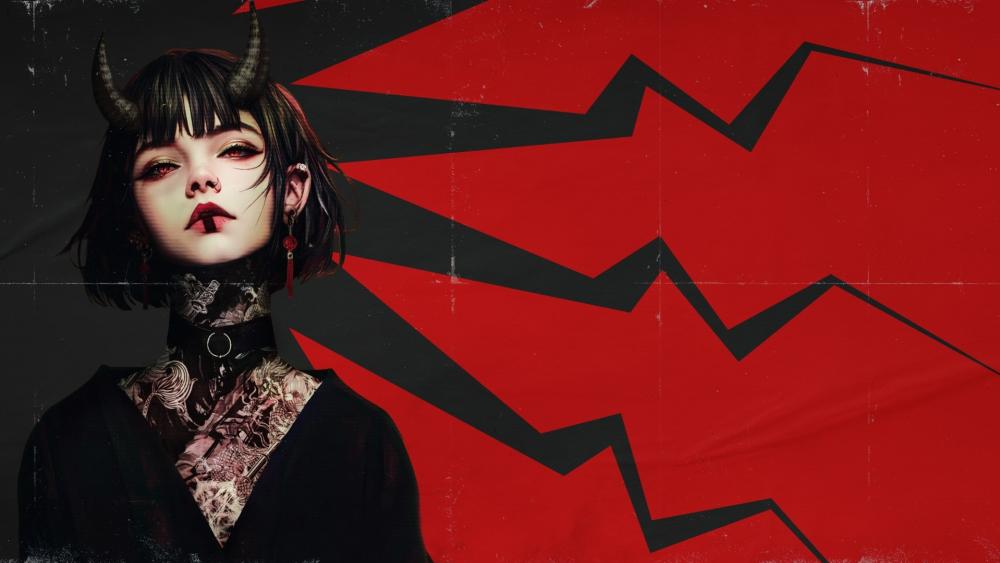 Horned Demon Girl wallpaper