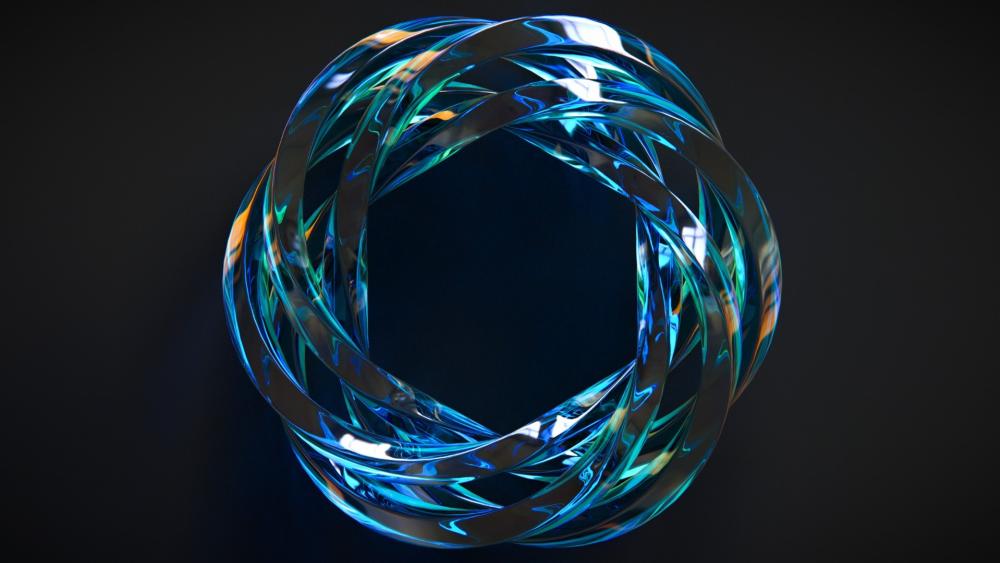 Radiant Blue Metallic Orb wallpaper