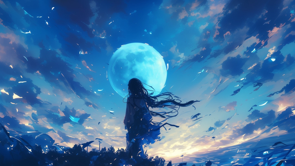 Dreaming Beneath the Blue Moon wallpaper