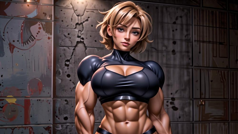 Muscular Anime Power Pose wallpaper