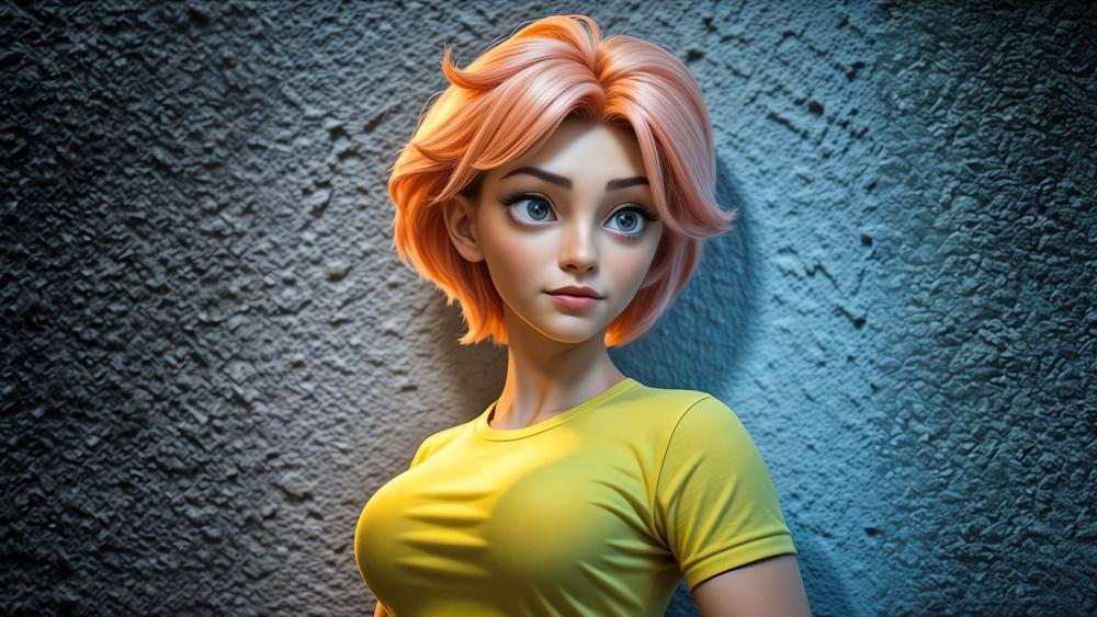 Anime Portrait with Soft Neon Glow wallpaper