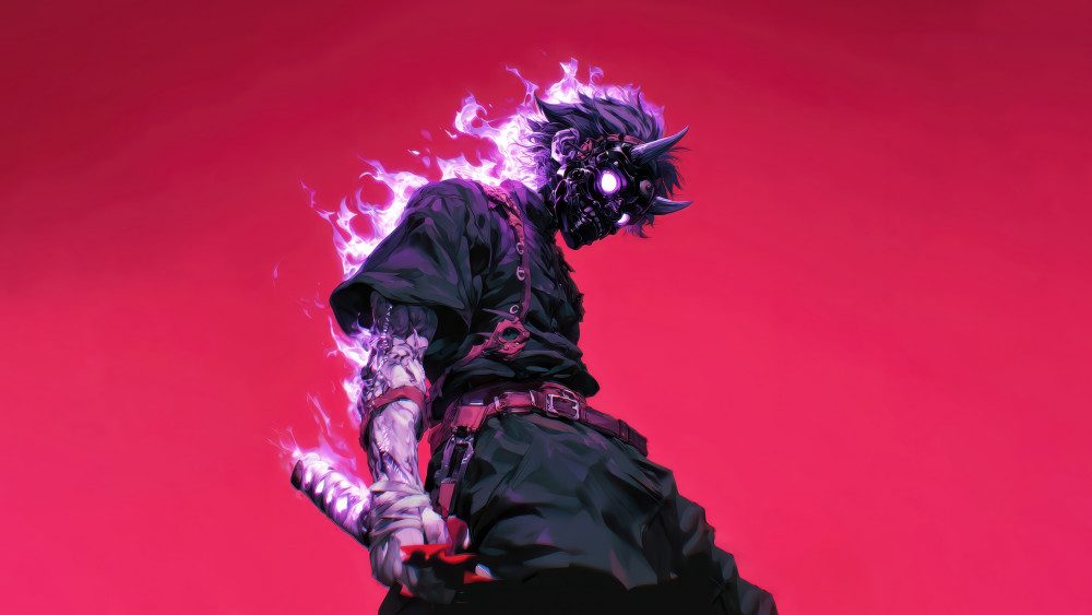 Cyber Oni Warrior wallpaper