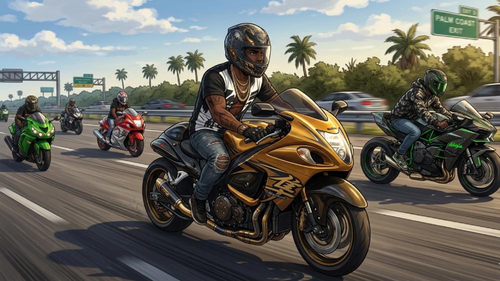 Highway Riders at Golden Hour wallpaper