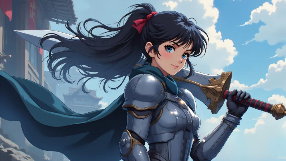 Skybound Warrior Maiden wallpaper