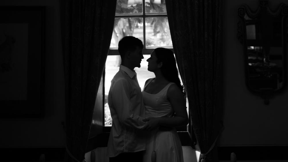 Silent Romance in Monochrome wallpaper