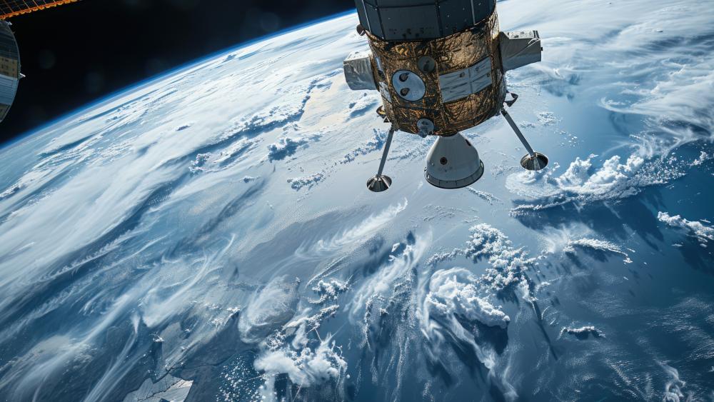 Orbital View Above Blue Earth wallpaper