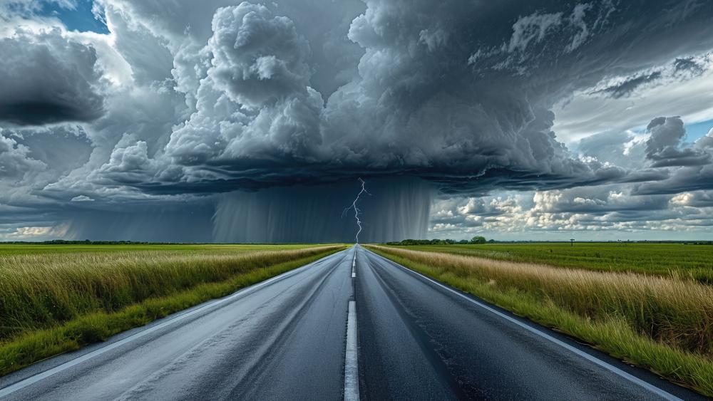 Stormbound Horizon Road wallpaper