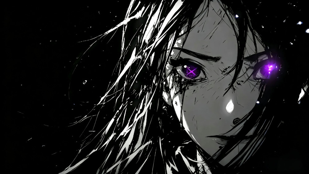 Gothic Eyes in the Shadowed Night wallpaper