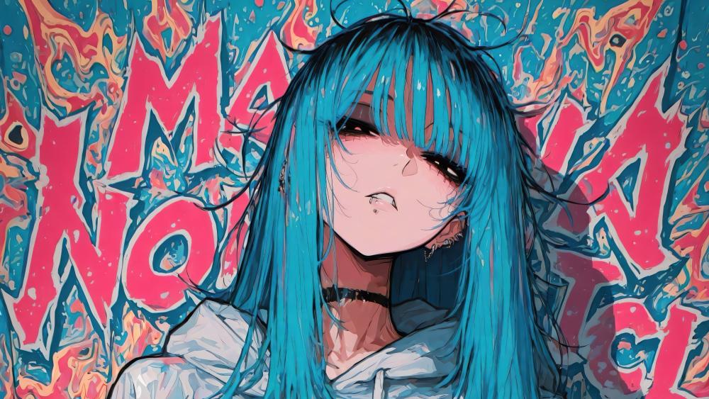Electric Punk Anime Rebel Girl wallpaper