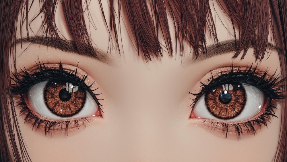 Captivating Brown Anime Eyes wallpaper