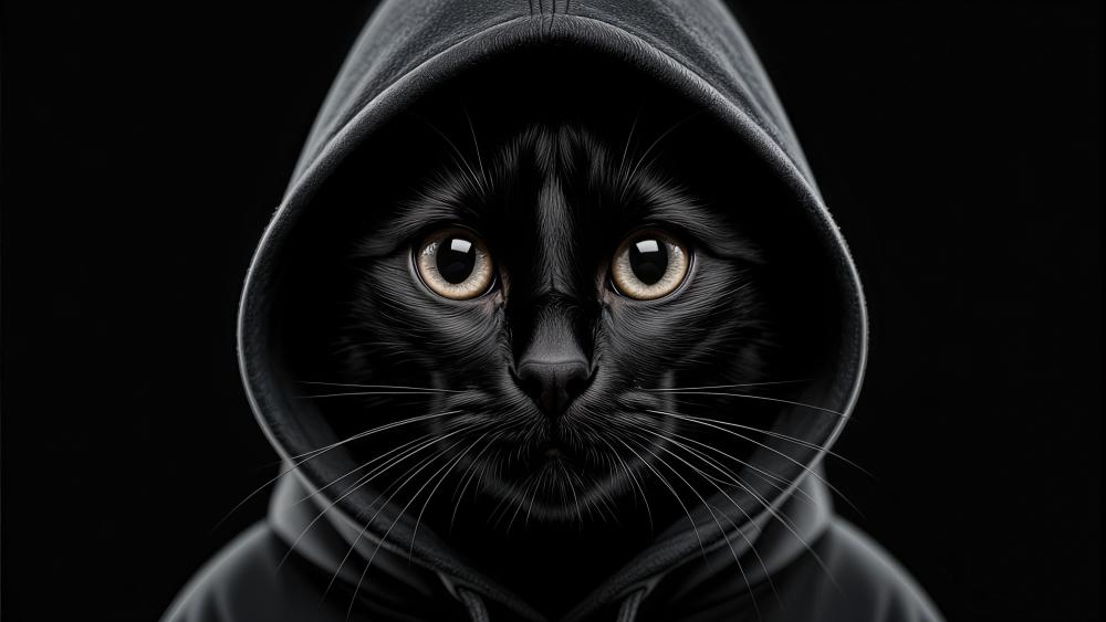 Midnight Hoodie Cat wallpaper