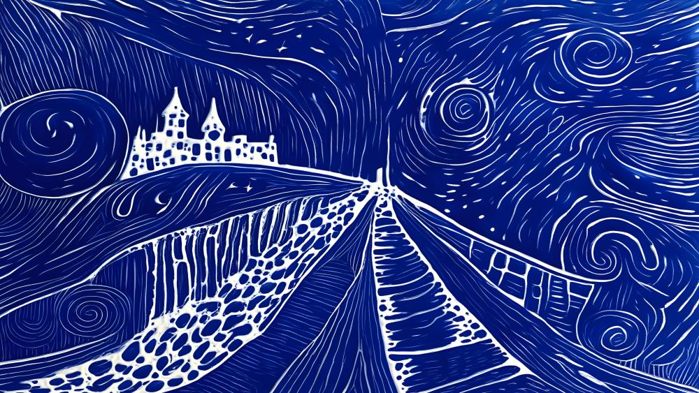 The Road Beneath Spinning Stars wallpaper