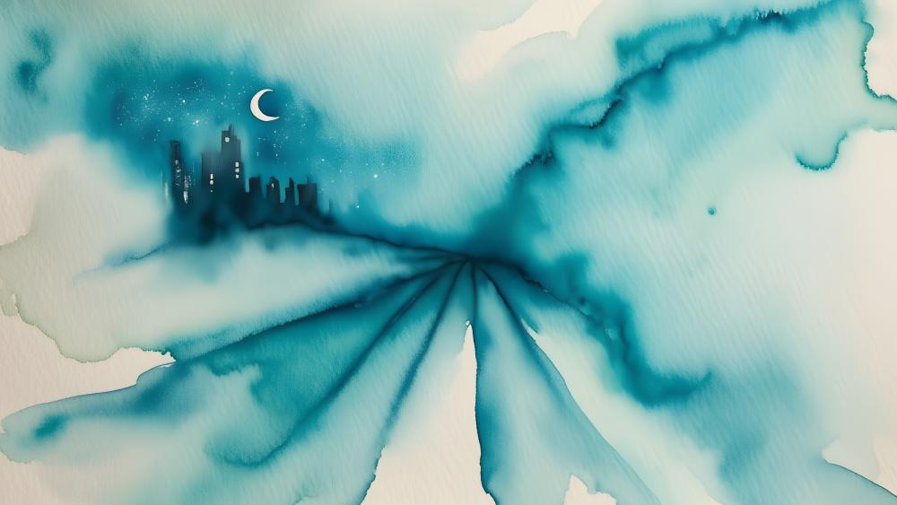Moon Over the Mistbound City wallpaper