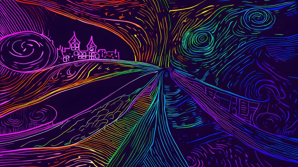 Neon Dreamscape City wallpaper