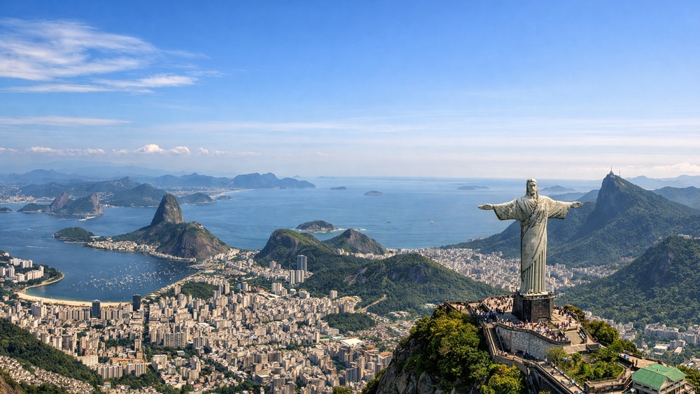 Christ the Redeemer Overlooking Rio de Janeiro wallpaper