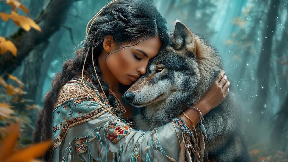 Tribal Bond in the Misty Forest wallpaper