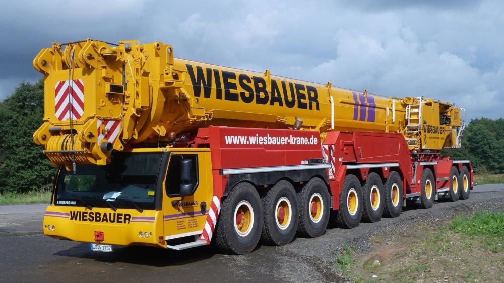 Massive Crane Truck on Country Road wallpaper