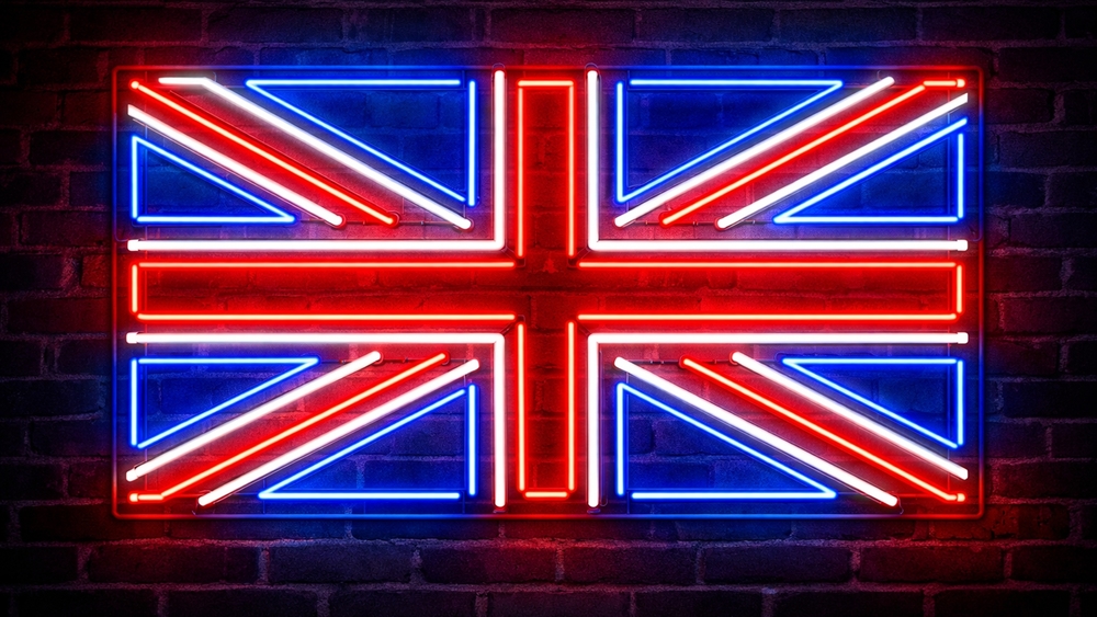 Neon Union Jack Glow wallpaper