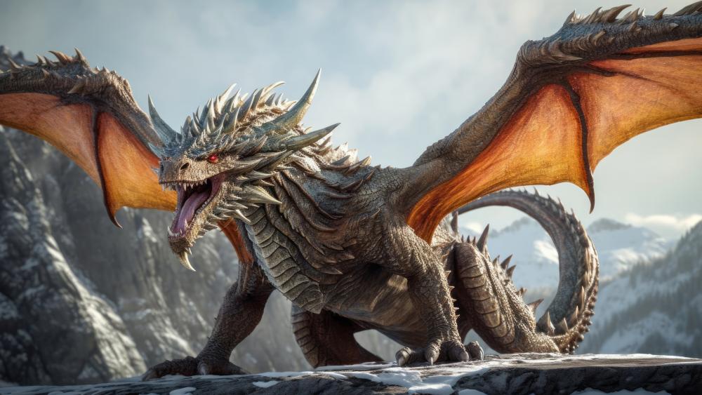 Majestic Mountain Dragon wallpaper