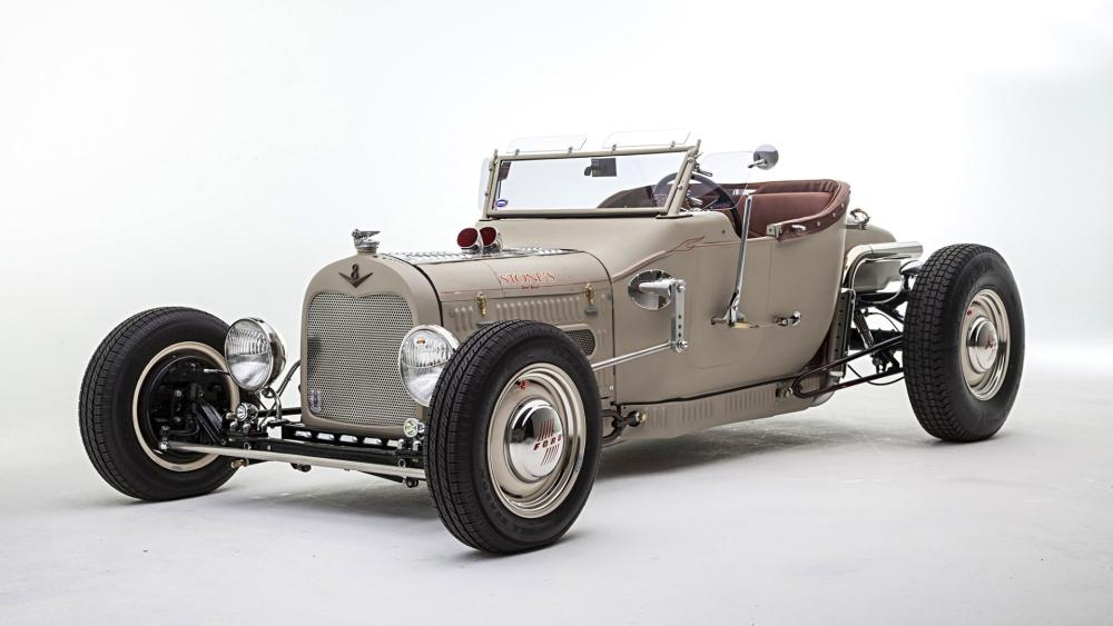 Classic Ford T Bucket on White Studio Background wallpaper