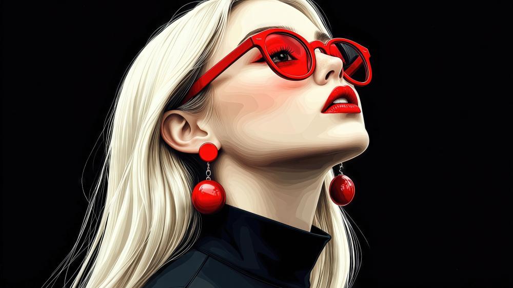 Bold Red Glamour Portrait wallpaper
