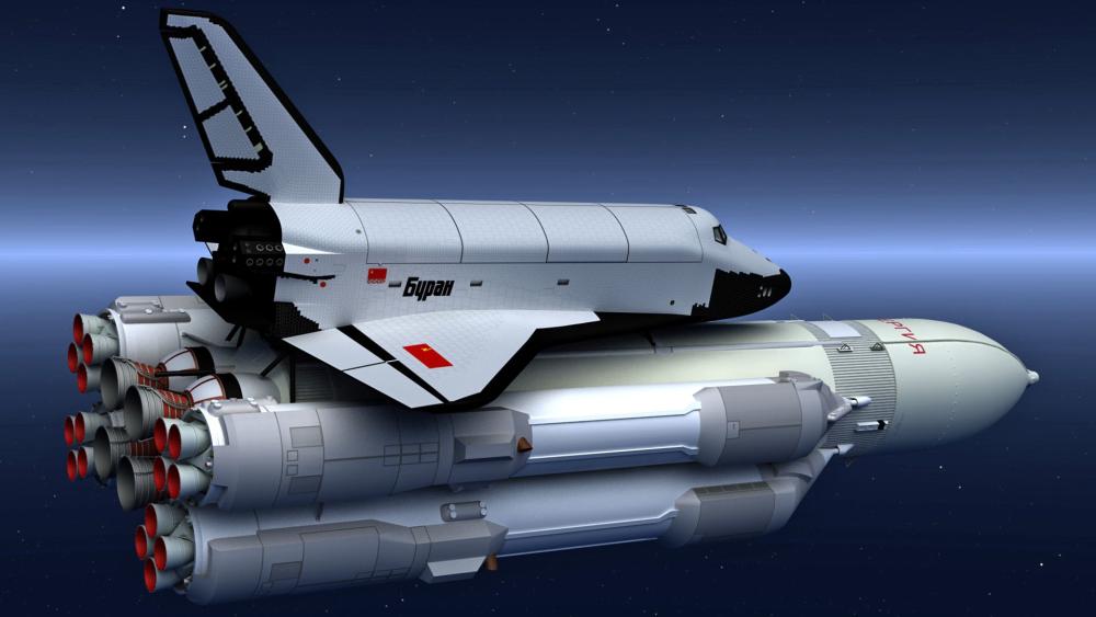 Buran Space Shuttle Launching Into Orbit wallpaper