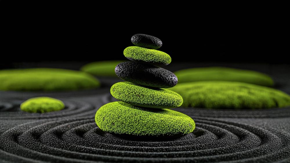 Zen Pebble Harmony in Abstract Balance wallpaper