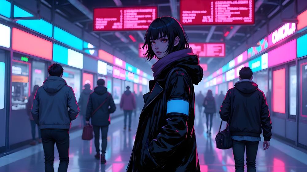 Neon Subway Drift wallpaper