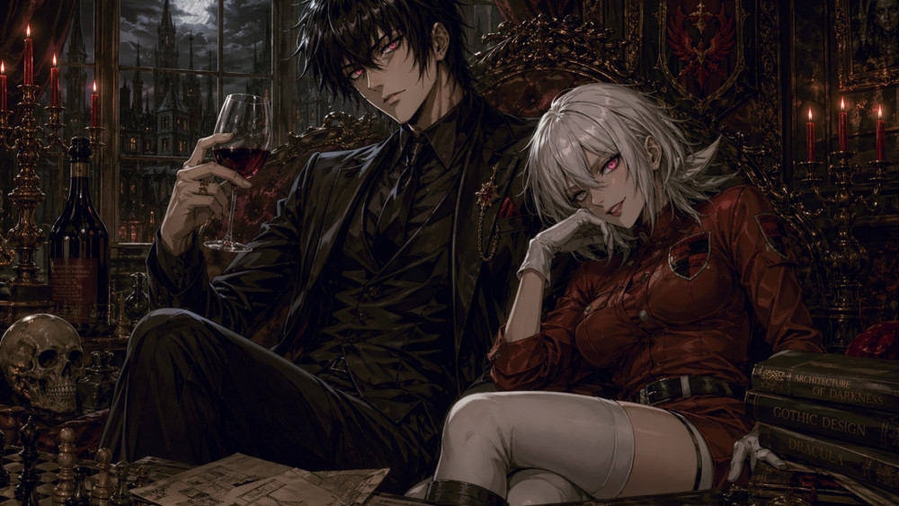 Gothic Anime Couple wallpaper