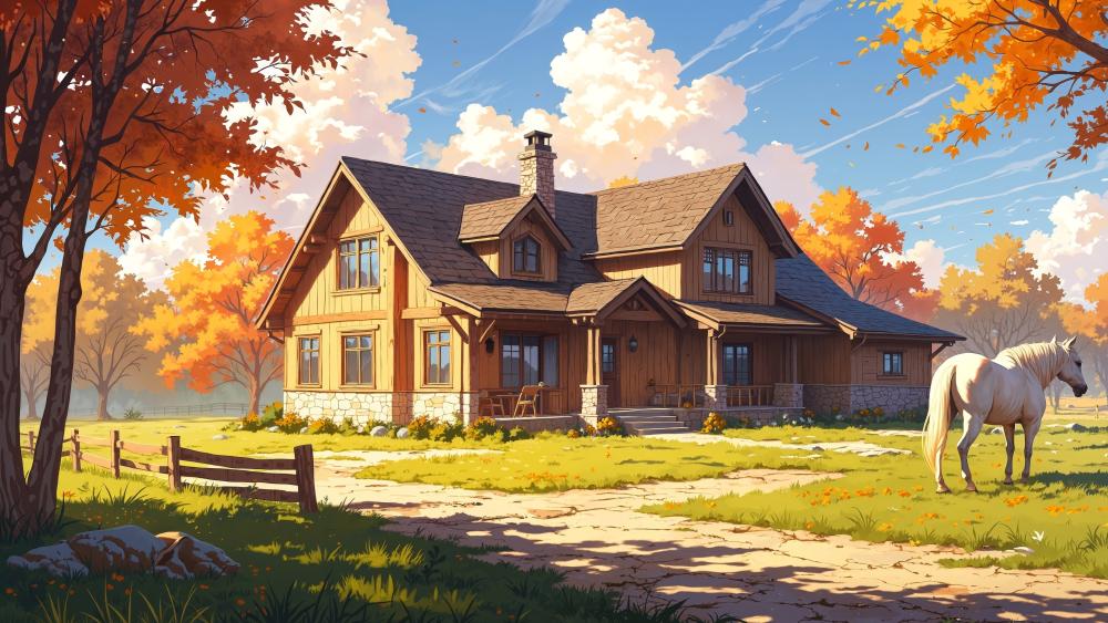 Autumn Farmhouse Serenity wallpaper