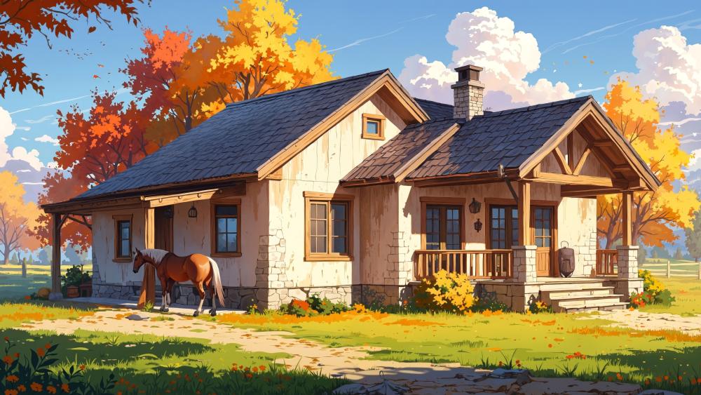 Autumn Farmhouse Serenity wallpaper