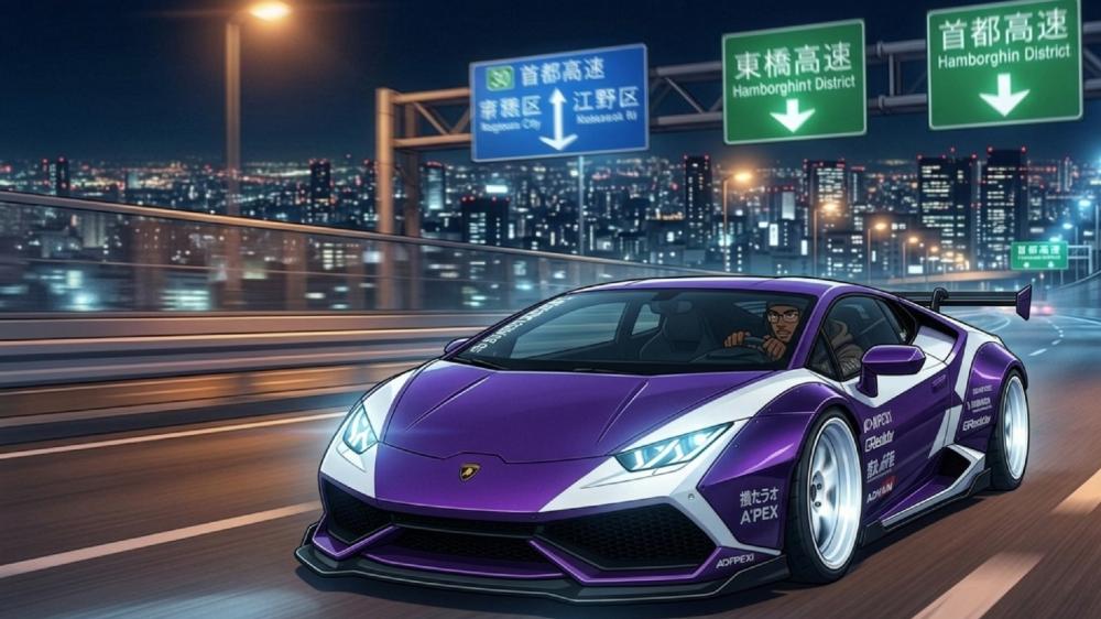 Neon Night Lamborghini Speed wallpaper