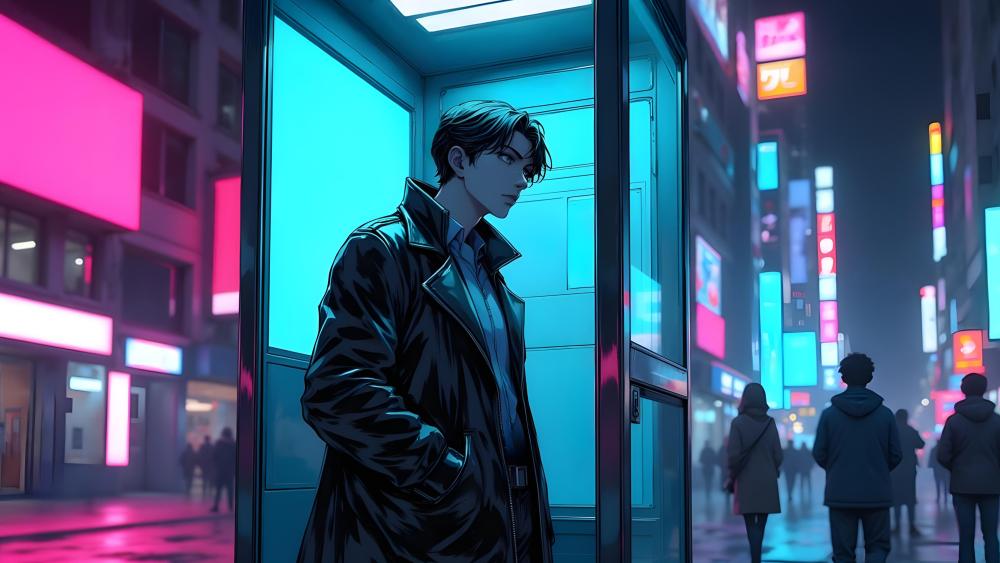 Neon Alley Solitude wallpaper