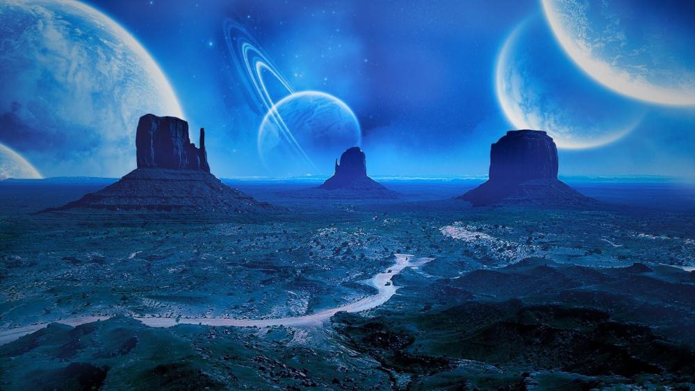 Celestial Blue Frontier wallpaper