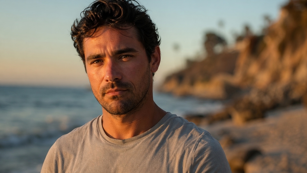 Golden Coast Portrait of a Thoughtful Man wallpaper