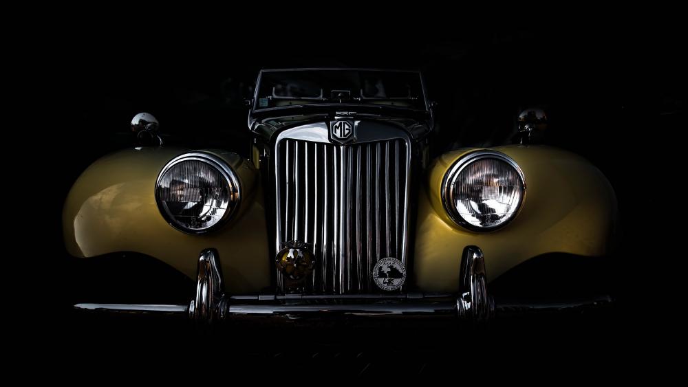 Classic MG Elegance in Shadowy Front View wallpaper
